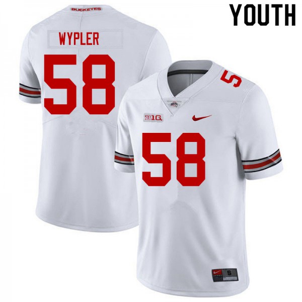 Ohio State Buckeyes #58 Luke Wypler Youth University Jersey White